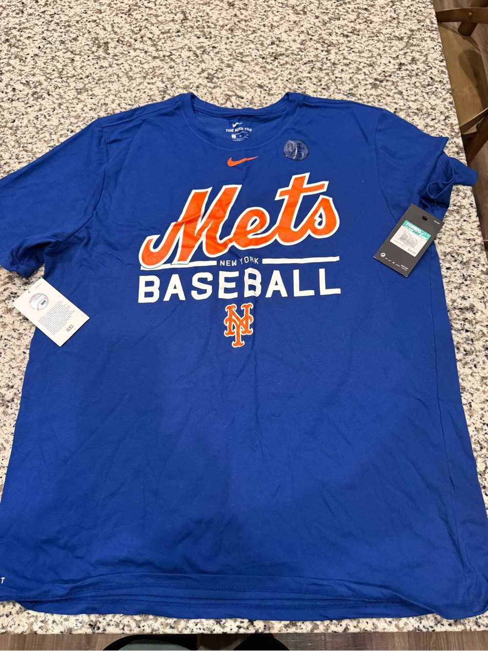 Nike Blue and Orange New York Mets Baseball Tee